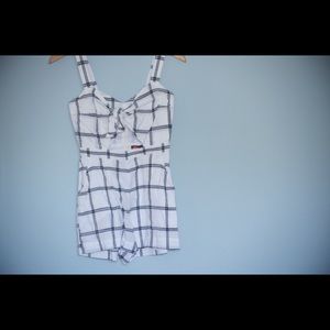 Plaid Cut Out Romper